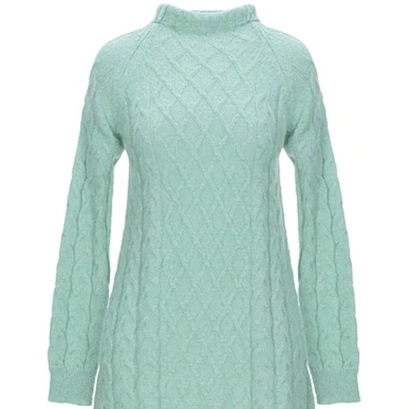 OTTOD'AME Turtleneck Long Sweater in Light Green Size Small US 6 - Picture 4 of 11